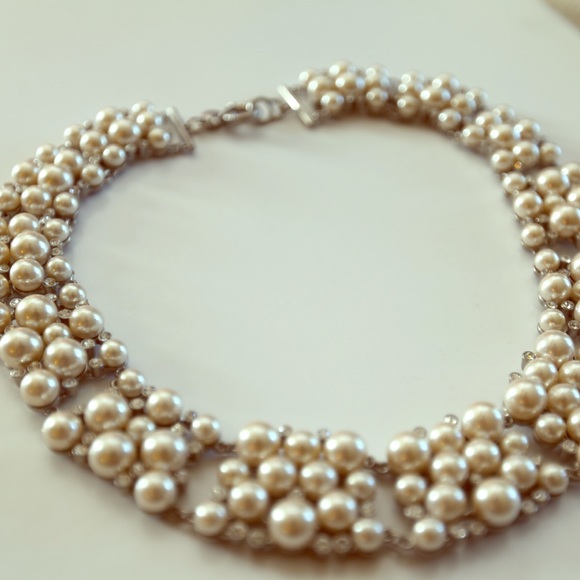J. Crew Jewelry - J. Crew Faux Pearl and crystal statement necklace